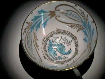 line projected onto teacup